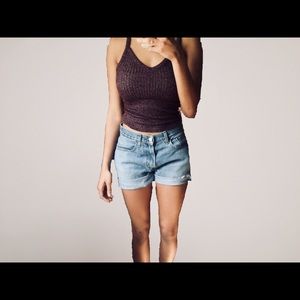 🔥AE Maroon Knit Croppped Top